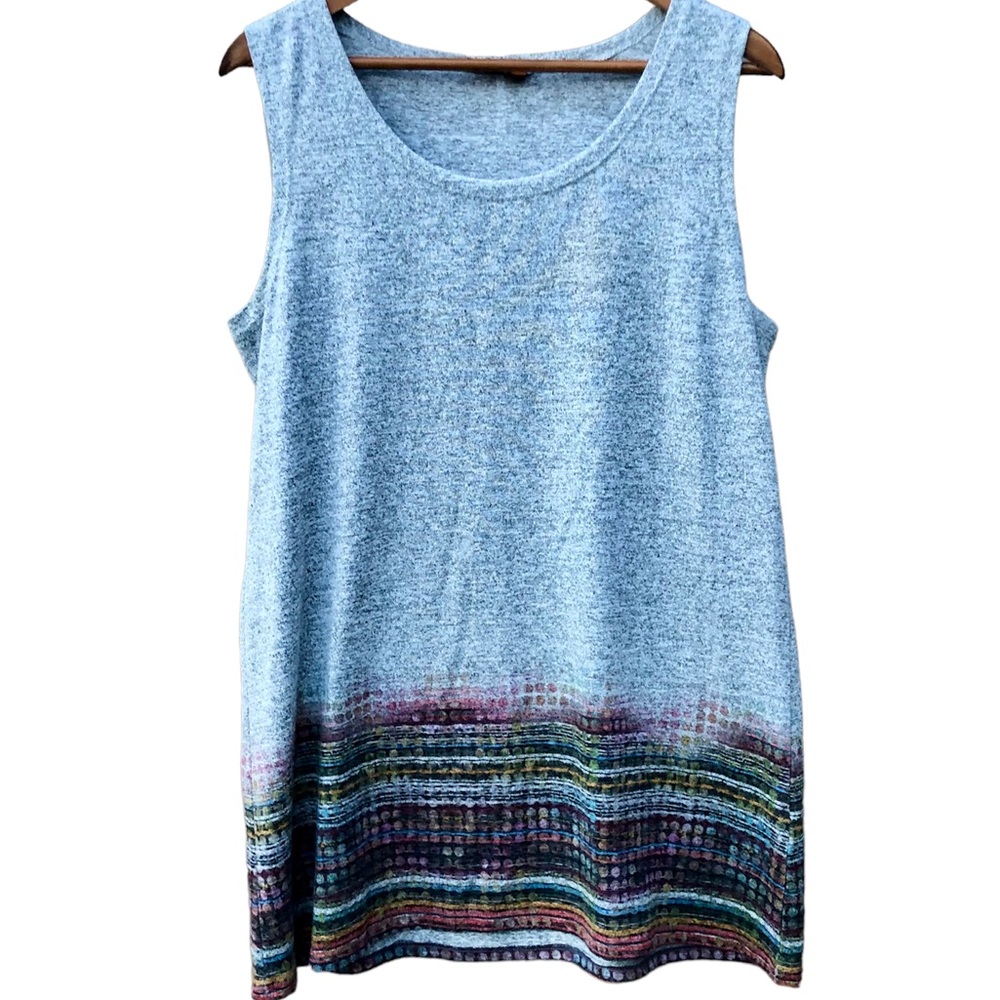 Boho Isle Apparel Shirt by Melis Kozan Top Women's Gray Knit Tank L